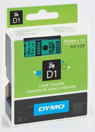 Páska do štítkovača, 19 mm x 7 m, DYMO "D1", zelená-čierna 1