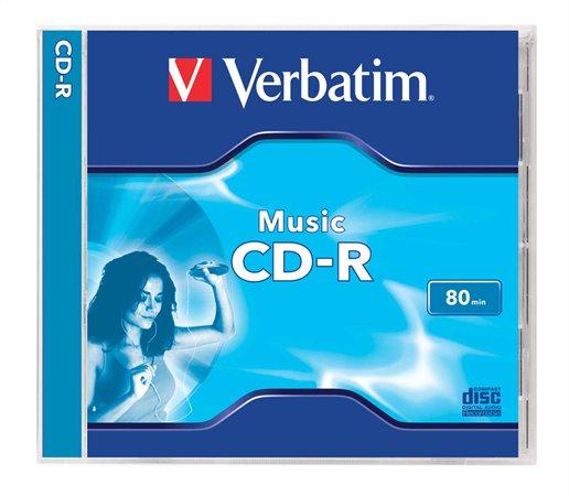 CD-R disk, 700MB, 80min, 16x, 1 ks, klasický obal, VERBATIM "Live it!" 1
