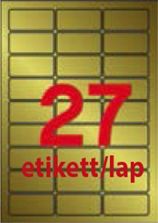 Etikety, k laserovým tlačiarňam a kopírovacím strojom,63,5x29,6 mm, APLI,  matné, v zlatej 2