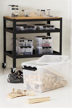 Úložný box, plastový, 8 l, čierne úchytky, SMARTSTORE "Classic 14", priehľadný 5