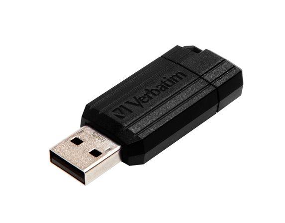 USB kľúč, 128GB, USB 2.0, 10/4MB/sec, VERBATIM "PinStripe", čierny 4