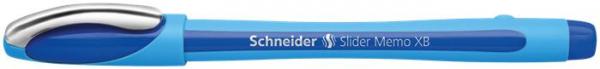 Guľôčkové pero, 0,7 mm, s vrchnákom, SCHNEIDER "Slider Memo", modré 1