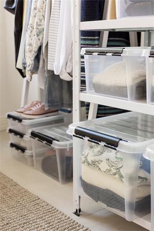 Úložný box, plastový, 8 l, čierne úchytky, SMARTSTORE "Classic 14", priehľadný 2