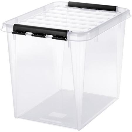 Úložný box, plastový, 52 litrov, čierne úchytky, SMARTSTORE "Classic 50", priehľadná 1