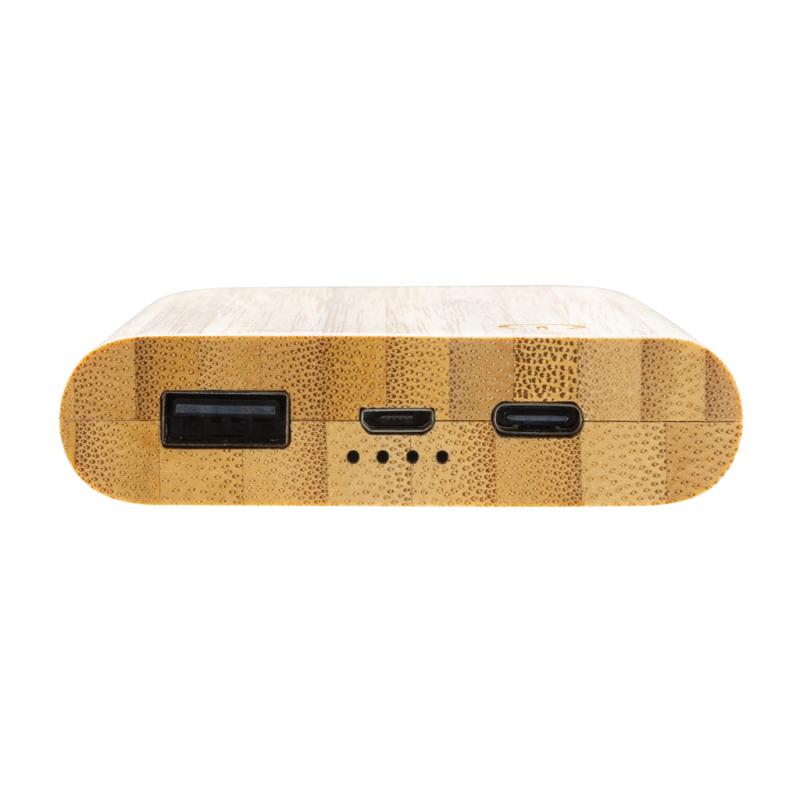 Powerbanka 5 000 mAh z bambusu hnedá 6