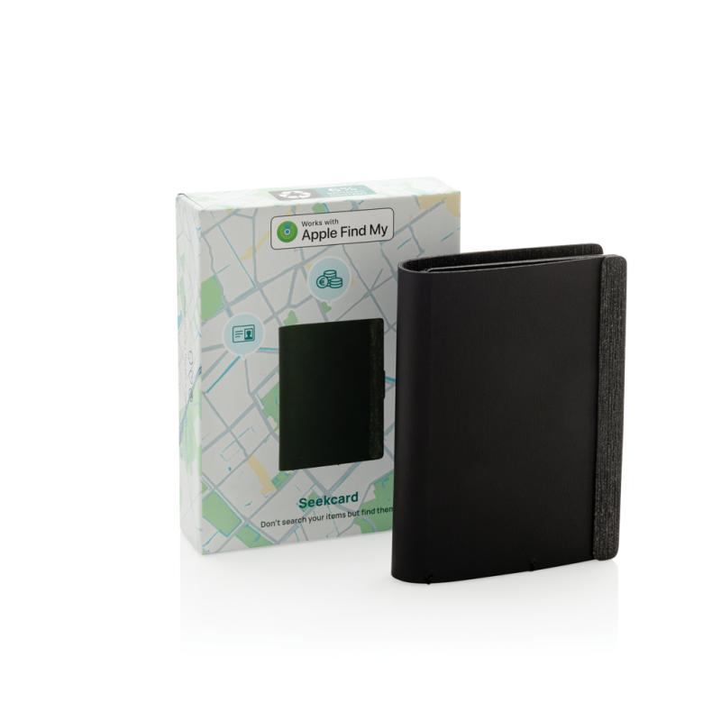 Peňaženka s nabíjacím lokátorom Seekcard z RCS polyesteru čierna 15