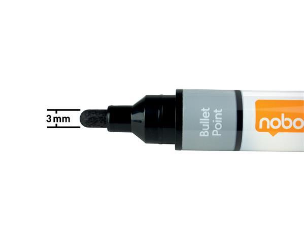 Popisovač na tabule, tekutý atrament, kužeľový hrot, 1-3 mm, NOBO, čierna 4