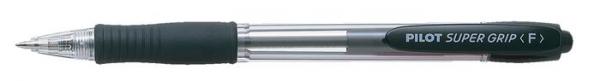 Guľôčkové pero, 0,27 mm, stláčací mechanizmus, PILOT "Super Grip", čierne 1