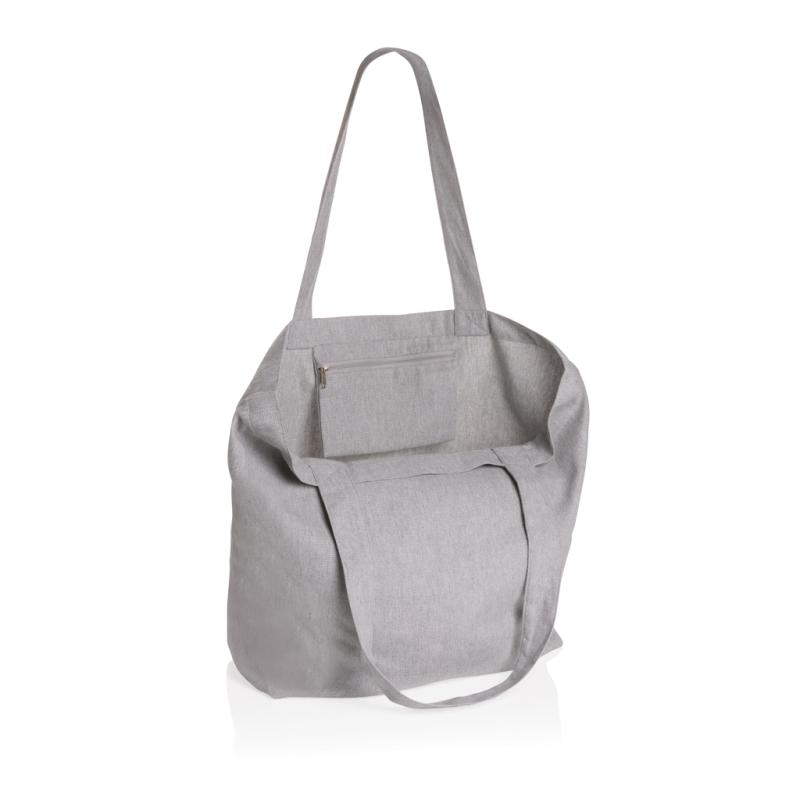 Nefarbená taška s vreckom Impact z 240g recykl. canvas AWARE sivá 2