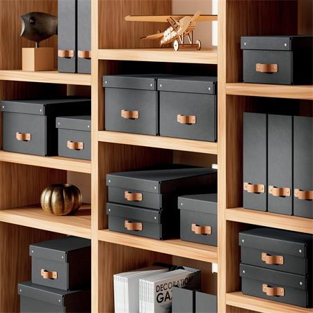 Zakladač, kartónový, 100 mm, LEITZ "Puro", čierny 5