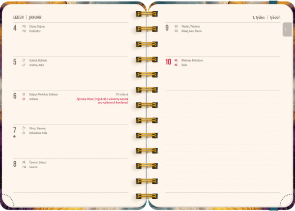 NOTIQUE Špirálový 18-mesačný diár Petito – Farebný achát 2026/2027, 13 x 18 cm 1