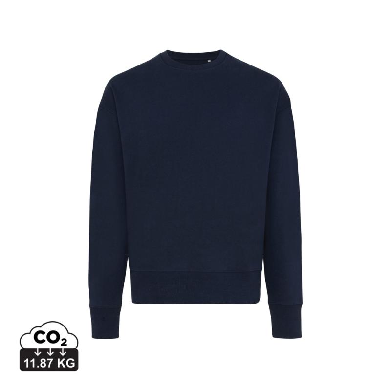 Mikina IQONIQ Kruger relaxed fit z recykl. bavlny námornícka modrá S