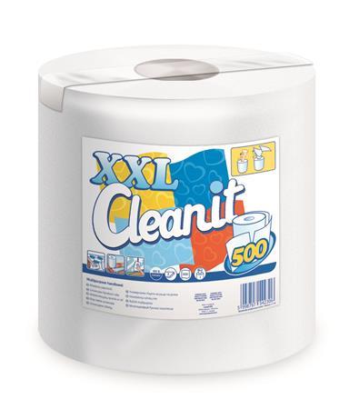 Papierové utierky, kotúčové, univerzálne, 2-vrstvové, LUCART "CLEANIT XXL 500", biele 1