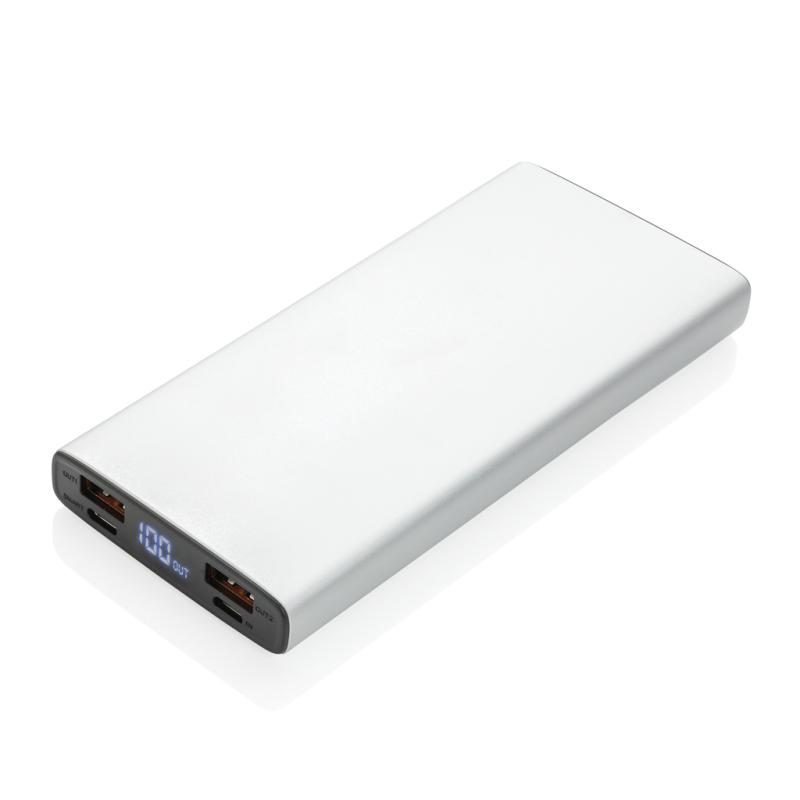 Hliníková 18W PD powerbanka 10 000 mAh strieborná 1