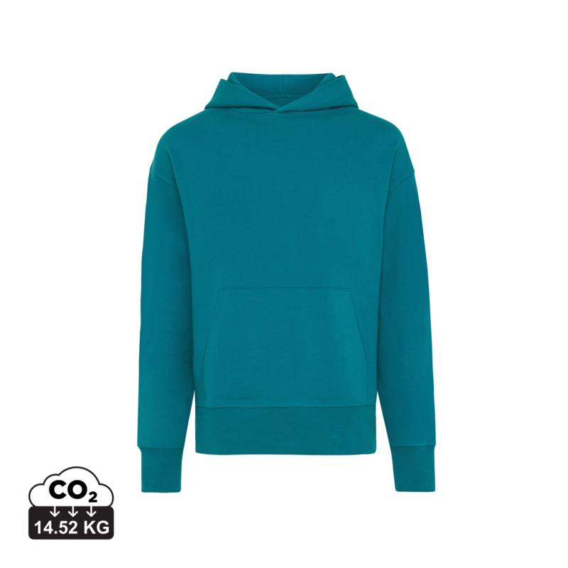 Mikina s kapucňou IQONIQ Yoho relaxed fit z recykl. bavlny verdigris S