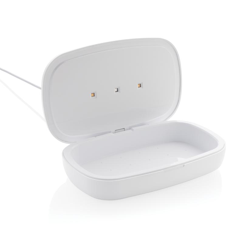 UV-C sterilizačný box s bezdrôtovým nabíjaním 5W biela 6