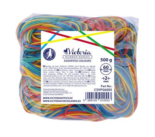Gumičky, 60x2 mm, VICTORIA, 0,5 kg, mix farieb 1