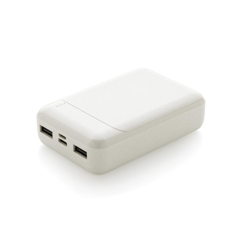 Powerbanka 10 000 mAh z RCS recyklovaného plastu biela 1