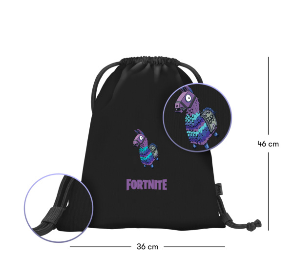 BAAGL SADA 5 Core Fortnite Llama: batoh, vrecko, ľadvinka, obal na notebook, peňaženka GRS 8