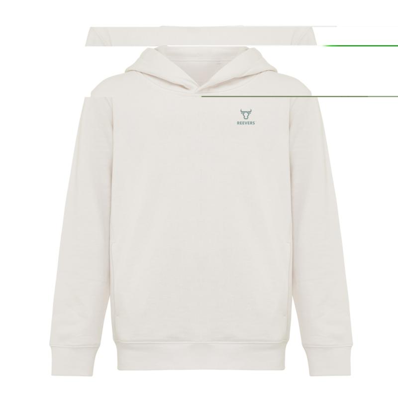 Detská mikina s bočnými vreckami IQONIQ Yengo z rec. bavlny ivory white 13-14r (158-164cm) 3