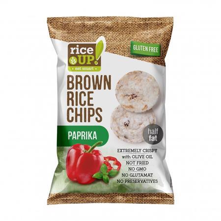 Ryžové chipsy, 60 g, RICE UP, paprika 1