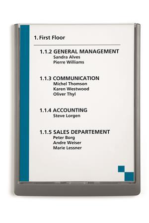 Informačná tabuľa, 210x297 mm, DURABLE „CLICK SIGN”, sivá 4