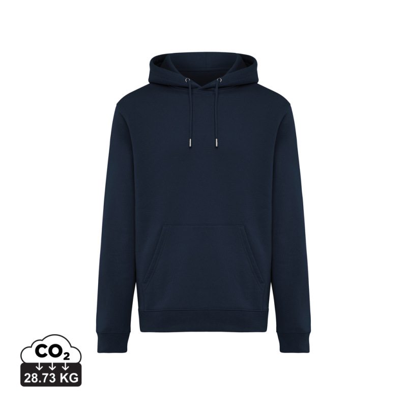 IQONIQ Joshua Unisex mikina s kapucňou z rec. bavlny námornícka modrá S