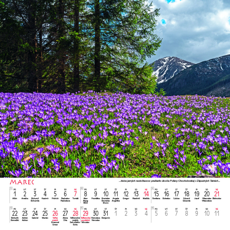 Nástenný kalendár Tatry štvorec 2027 4