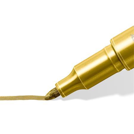Dekoračný popisovač, 1-2 mm, kužeľový, STAEDTLER, zlatý 4