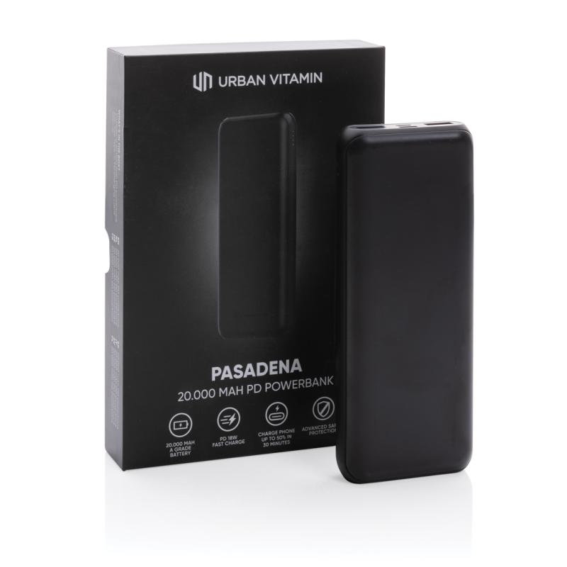 Powerbanka Urban Vitamin Pasadena 20 000 mAh 18W PD čierna 7