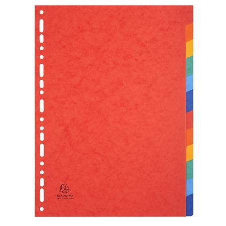 Register, kartónový, A4, 12 dielny, EXACOMPTA, farebný 1