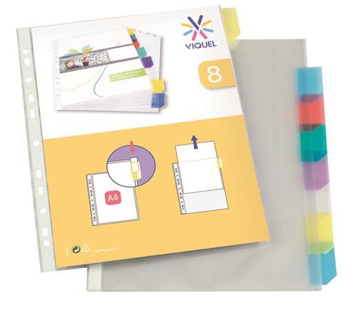 Euroobal, s indexami, A4, 90 mikr., číry, 8 dielny, VIQUEL 1