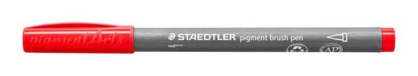 Fixka v tvare štetca, sada, STAEDTLER "Pigment brush 371", 12 rôznych základných farieb 6