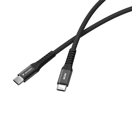 USB kábel, USB-C – USB-C, 1,2 m, 60 W, magnetický, VERBATIM, čierny 2
