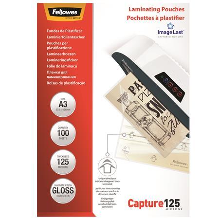 Laminovacia fólia, 125 mikr., A3, lesklá, 100 ks,  FELLOWES 1