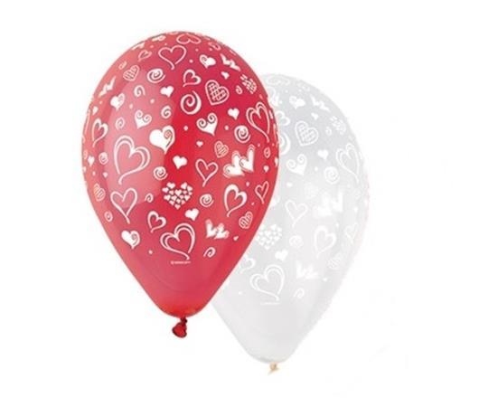 . Balón, 30 cm, srdiečka