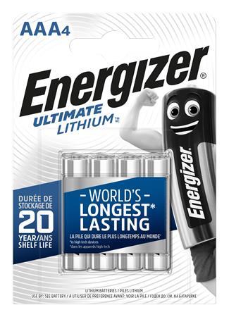Batéria, AAA, mikrotužková, 4 ks, Lítium, ENERGIZER "Ultimate Lithium" 1