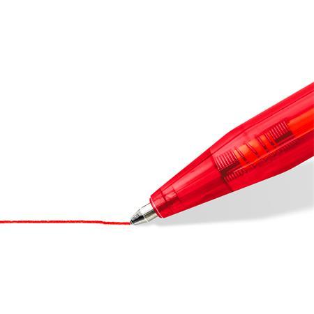 Guľôčkové pero, 0,5 mm, stláčací mechanizmus, STAEDTLER "Ball 423 M", červené 3