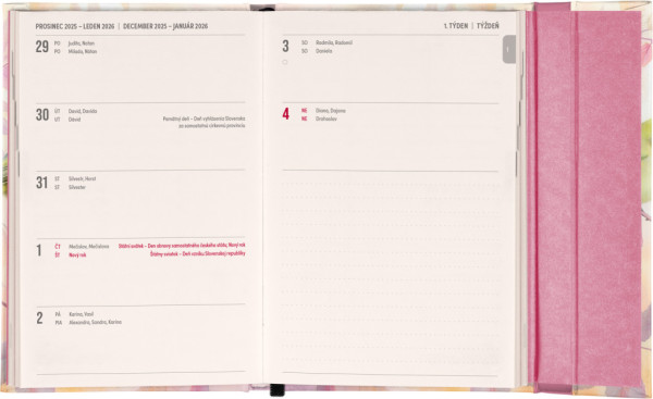 NOTIQUE Týždenný magnetický diár Vtáčiky 2026, 11 x 16 cm 1