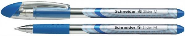 Guľôčkové pero, 0,5 mm, s vrchnákom, SCHNEIDER "Slider M", modré 1