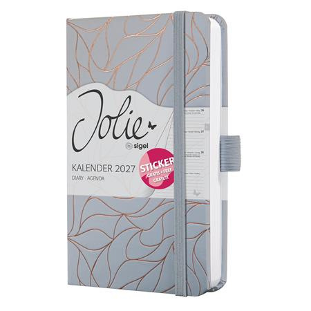 Diár, A6, týždenný, 2027, tvrdá obálka, SIGEL "Jolie", Twilight Grey 1