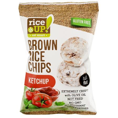 Ryžové chipsy, 60 g, RICE UP, kečup 1