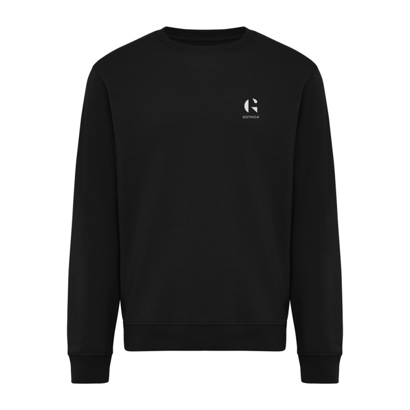 IQONIQ Toria Unisex mikina s okrúhl. výstrihom z rec. bavlny čierna M 4