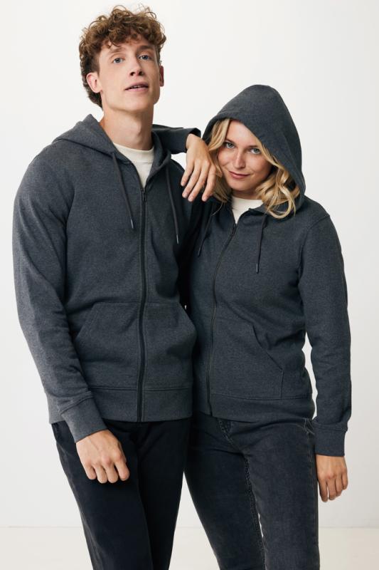 Mikina na zips s kapucňou IQONIQ Abisko z recykl. bavlny heather anthracite S 5