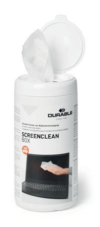 Čistiace utierky na monitory, 100 ks, DURABLE "SCREENCLEAN® BOX 100" 2