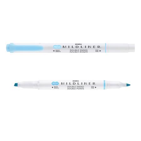 Zvýrazňovač, 1,0/3,5 mm, obojstranný, ZEBRA "Mildliner Fluorescent", modrá 3