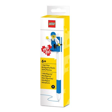 Gélové pero, 0,7 mm, s vrchnákom, s mini figúrkou, LEGO, modré 3