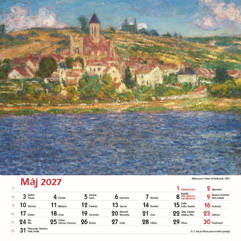 Nástenný kalendár Claude Monet štvorec 2027 6