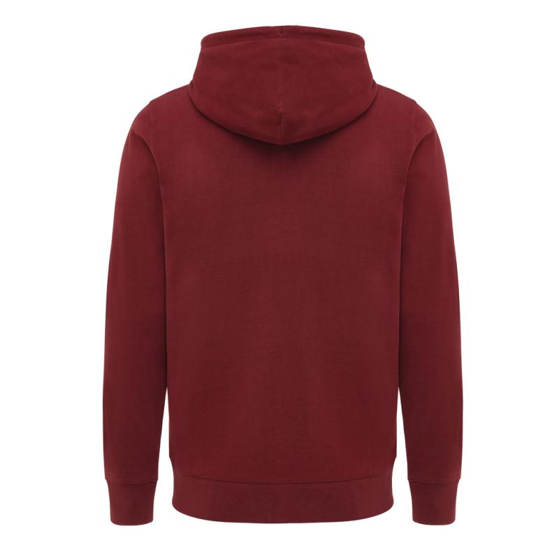 Mikina na zips s kapucňou IQONIQ Abisko z recykl. bavlny vínovo červená S 2