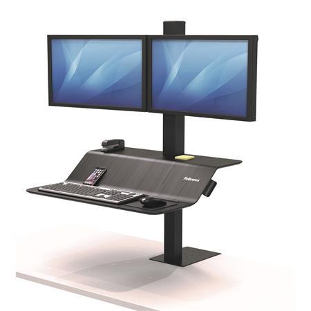 Pracovná stanica k práci v sede/stoji, FELLOWES, "Lotus™ VE", pre 2 monitory 1